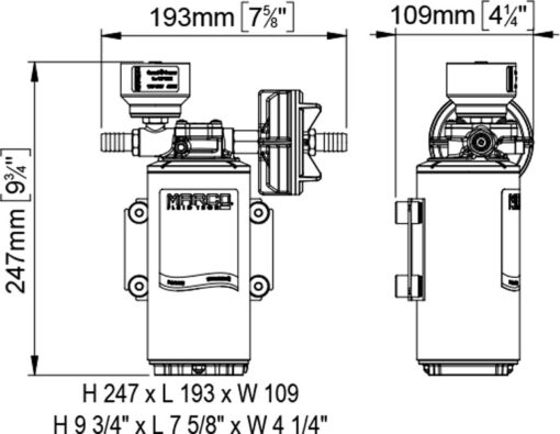 Marco DP12/E Pompe à laver + contrôle électronique 5 bar - 72.5 psi – Image 3