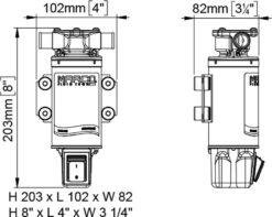 Marco UP1-JS impeller pump drawing