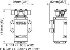 Marco UP1-J pump rubber impeller drawing