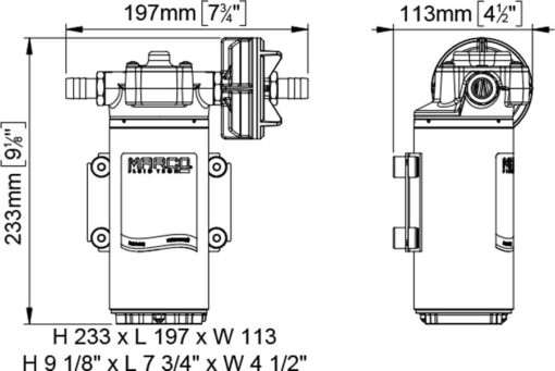 Marco UP12 Pompe à engrenages bronze 9.5 gpm - 36 l/min (12 Volt) – Image 2