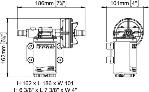 Compatible PWM - Marco UP3-PV Pompe à engrenages PEEK avec clapet anti-retour 4 gpm - 15 l/min (12 Volt) – Image 2