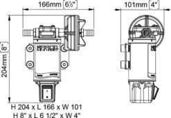 Marco UP3-S Pompe à engrenages bronze 4 gpm - 15 l/min avec on/off intégré (12 Volt) 8