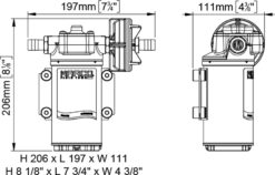 Compatible PWM - Marco UP6 Pompe à engrenages bronze 6.9 gpm - 26 l/min (12 Volt) 1