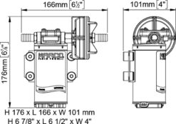 Compatible PWM - Marco UP8-P Pompe à engrenages PEEK pour services lourds 2.6 gpm - 10 l/min (12 Volt) 1