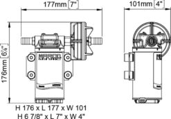 Compatible PWM - Marco UP8-XC Pompe à engrenages pour services lourds 2.6 gpm - 10 l/min, AISI 316 (12 Volt) 1