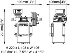 Marco UP9/E-BR 12/24V Pompe à engrenages en bronze avec commande électronique 3.2 gpm - 12 l/min 2