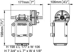 Marco UP9-XC Pompe pour services lourds 3.2 gpm - 12 l/min - Inox AISI 316 L (12 Volt) 1