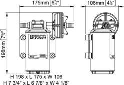 Marco UP9 Pompe à engrenages bronze pour services lourds 3.2 gpm - 12 l/min (12 Volt) 8